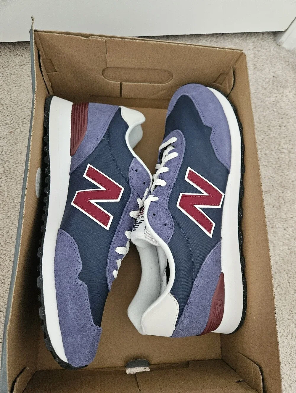 New In Box Men's New Balance 515 Sustainable Sneakers Navy/Burg Sz US 13
